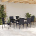 Set de masă pentru grădină 7 pcs Negru - WALTI WALTI