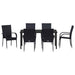 Set de masă pentru grădină 7 pcs Negru - WALTI WALTI