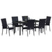Set de masă pentru grădină 7 pcs Negru - WALTI WALTI