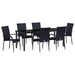 Set de masă pentru grădină 7 pcs Negru - WALTI WALTI