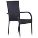 Set de masă pentru grădină 7 pcs Negru - WALTI WALTI