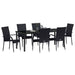 Set de masă pentru grădină 7 pcs Negru - WALTI WALTI