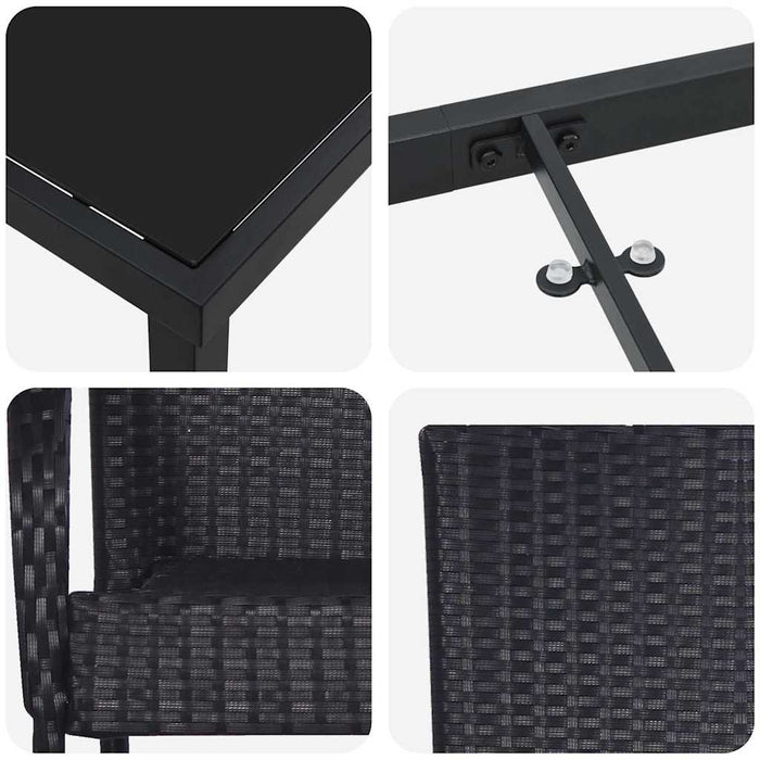 Set de masă pentru grădină 5 pcs Negru - WALTI WALTI
