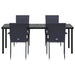 Set de masă pentru grădină 5 pcs Negru - WALTI WALTI