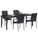 Set de masă pentru grădină 5 pcs Negru - WALTI WALTI