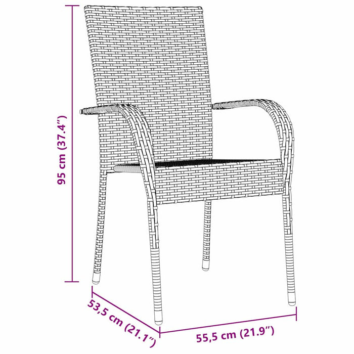 Set de masă pentru grădină 3 pcs Gri Ratan PE - WALTI WALTI