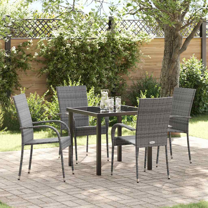 Set de masă pentru grădină 5 pcs Gri Set pentru 4 persoane - WALTI WALTI