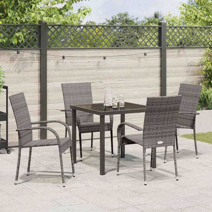 Set de masă pentru grădină 5 pcs Gri Set pentru 4 persoane - WALTI WALTI
