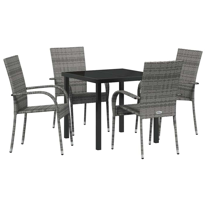 Set de masă pentru grădină 5 pcs Gri Set pentru 4 persoane - WALTI WALTI