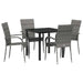 Set de masă pentru grădină 5 pcs Gri Set pentru 4 persoane - WALTI WALTI