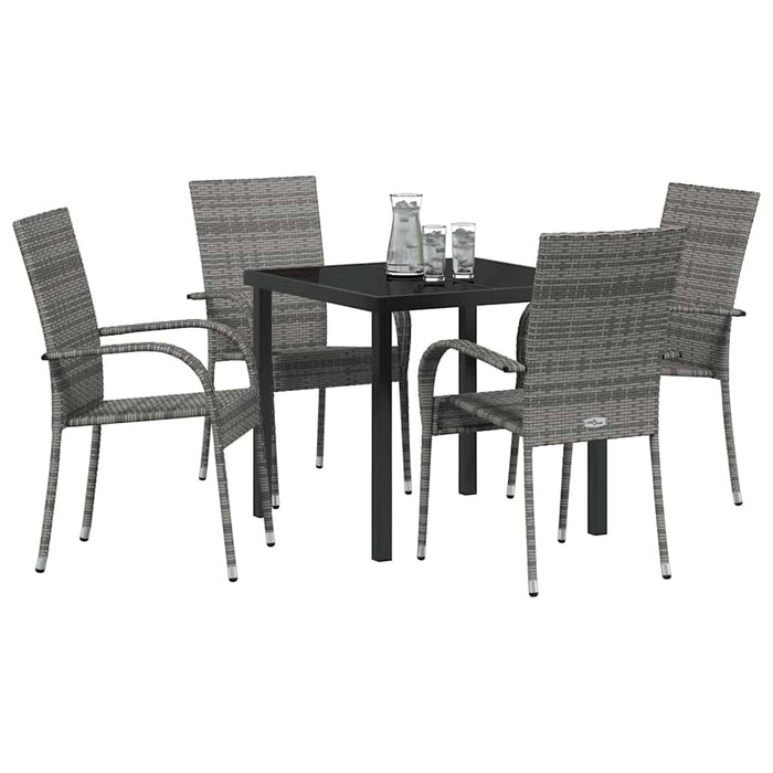 Set de masă pentru grădină 5 pcs Gri Set pentru 4 persoane - WALTI WALTI