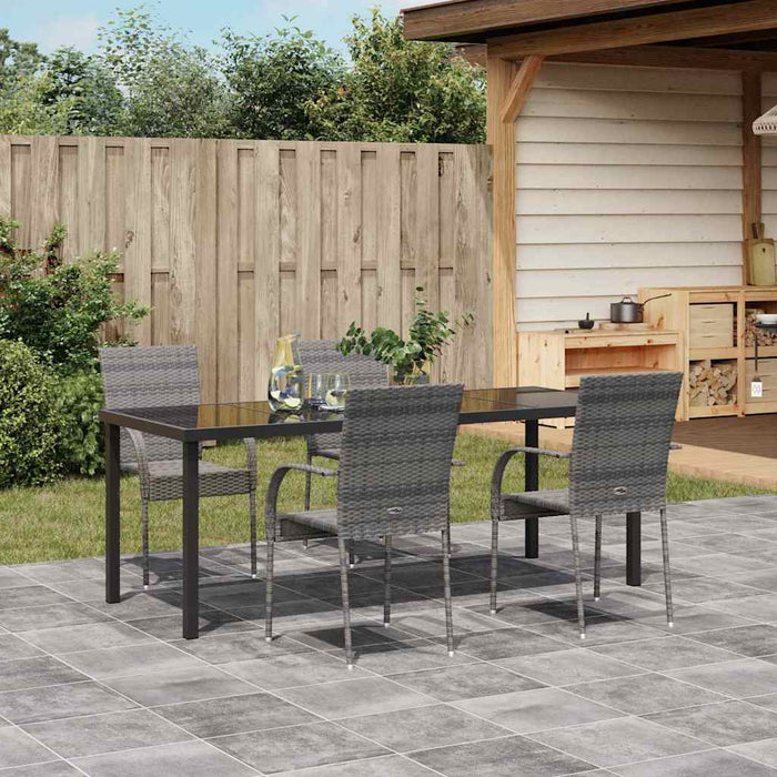 Set de masă pentru grădină 5 pcs Gri Oțel vopsit electrostatic - WALTI WALTI