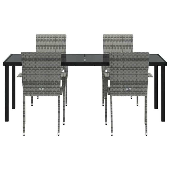 Set de masă pentru grădină 5 pcs Gri Oțel vopsit electrostatic - WALTI WALTI