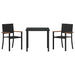 Set de masă pentru grădină 3 pcs Negru Rattan poli - WALTI WALTI