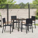 Set de masă pentru grădină 5 pcs Negru Rattan poli - WALTI WALTI
