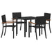 Set de masă pentru grădină 5 pcs Negru Rattan poli - WALTI WALTI