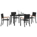 Set de masă pentru grădină 5 pcs Negru Rattan poli - WALTI WALTI