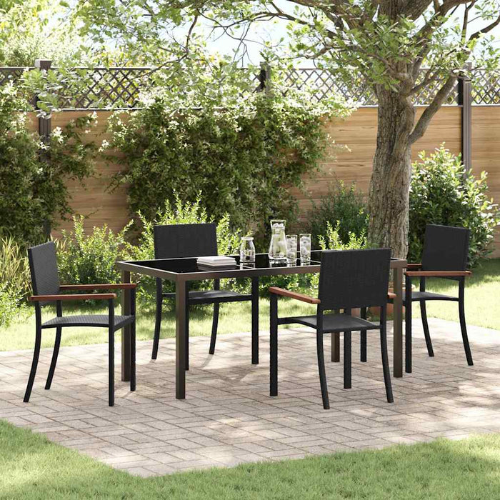 Set de masă pentru grădină 5 pcs Negru - WALTI WALTI