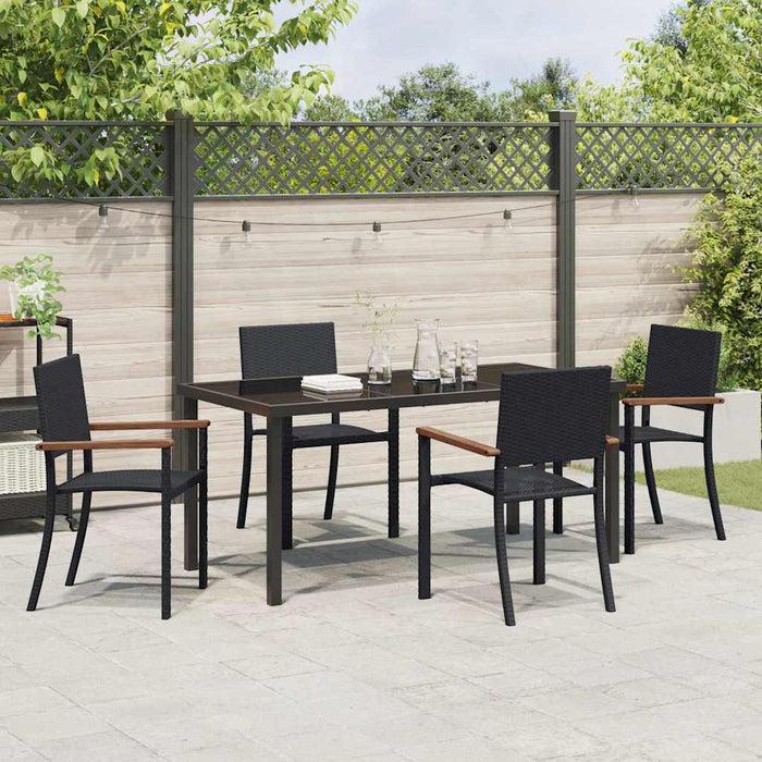 Set de masă pentru grădină 5 pcs Negru - WALTI WALTI