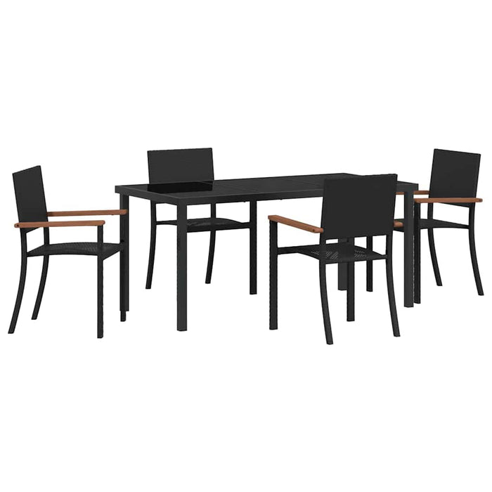 Set de masă pentru grădină 5 pcs Negru - WALTI WALTI
