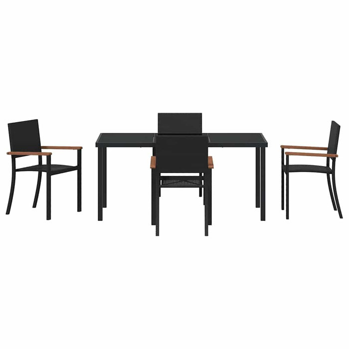 Set de masă pentru grădină 5 pcs Negru - WALTI WALTI
