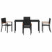 Set de masă pentru grădină 5 pcs Negru - WALTI WALTI
