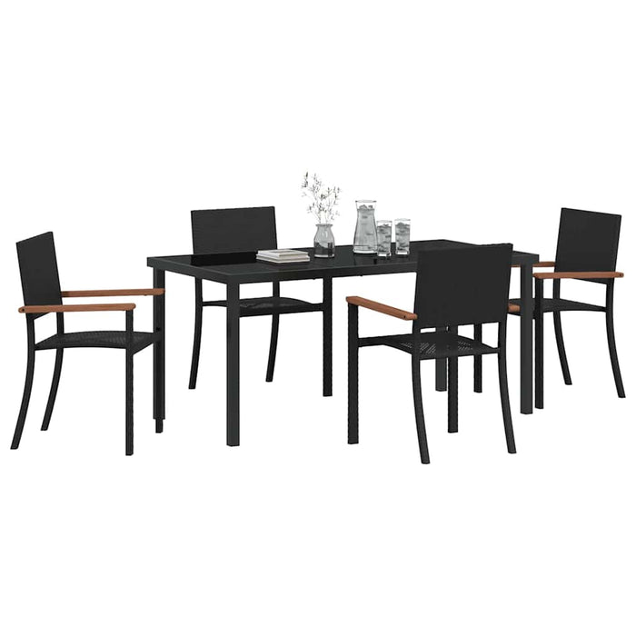 Set de masă pentru grădină 5 pcs Negru - WALTI WALTI