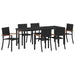 Set de masă pentru grădină 7 pcs Negru - WALTI WALTI