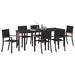 Set de masă pentru grădină 7 pcs Negru - WALTI WALTI