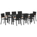 Set de masă pentru grădină 9 pcs Negru - WALTI WALTI