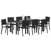 Set de masă pentru grădină 9 pcs Negru - WALTI WALTI