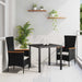 Set de mese grădină cu pernă 3 pcs Negru 80 x 80 x 73 cm - WALTI WALTI