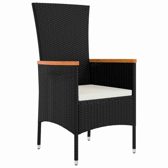 Set de mese grădină cu pernă 3 pcs Negru 80 x 80 x 73 cm - WALTI WALTI