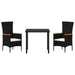 Set de mese grădină cu pernă 3 pcs Negru 80 x 80 x 73 cm - WALTI WALTI