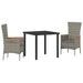 Scaune de grădină cu pernă 3 pcs Gri 80 x 80 x 73 cm - WALTI WALTI
