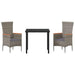 Scaune de grădină cu pernă 3 pcs Gri 80 x 80 x 73 cm - WALTI WALTI