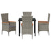 Set Masă Grădină cu pernă 5 pcs Gri 80 x 80 x 73 cm - WALTI WALTI