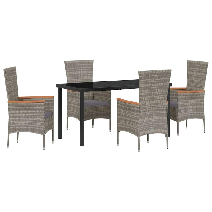 Set masă grădină cu pernă 5 pcs Gri 140 x 70 x 73 cm - WALTI WALTI