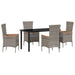 Set masă grădină cu pernă 5 pcs Gri 140 x 70 x 73 cm - WALTI WALTI