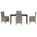 Set masă grădină cu pernă 5 pcs Gri 140 x 70 x 73 cm - WALTI WALTI