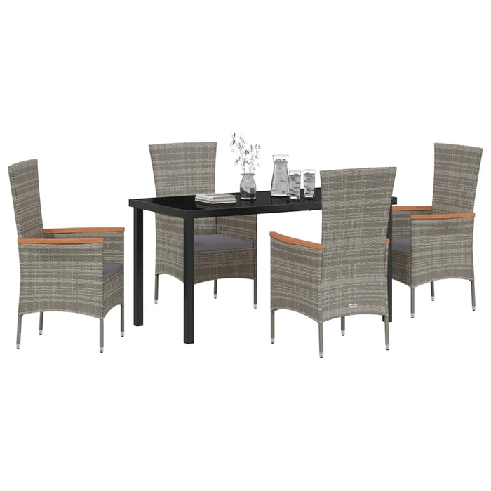 Set masă grădină cu pernă 5 pcs Gri 140 x 70 x 73 cm - WALTI WALTI