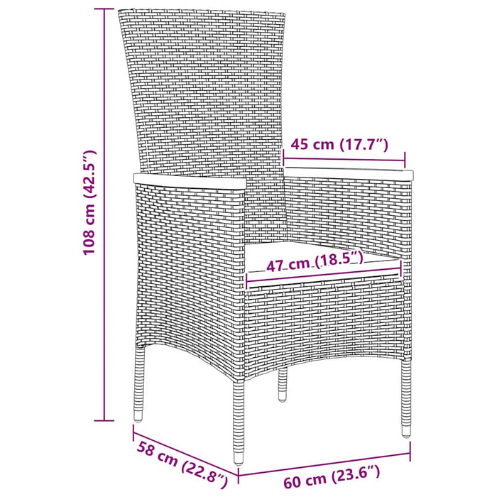 Set masă grădină cu pernă 5 pcs Gri 140 x 70 x 73 cm - WALTI WALTI