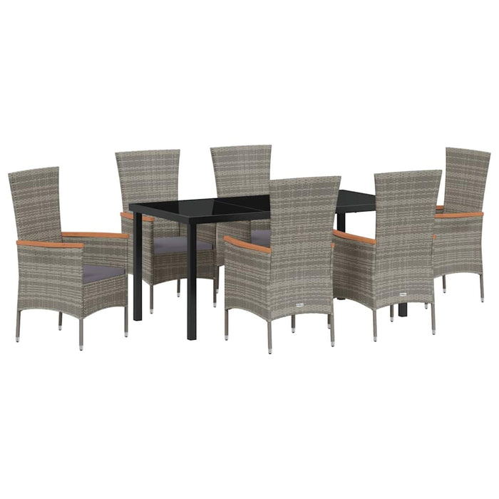 Set de masă pentru grădină 7 pcs Gri Oțel vopsit electrostatic - WALTI WALTI