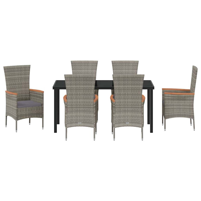Set de masă pentru grădină 7 pcs Gri Oțel vopsit electrostatic - WALTI WALTI