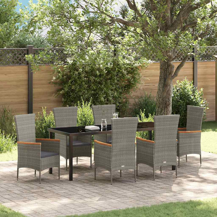 Set de masă pentru grădină 7 pcs Gri Oțel vopsit electrostatic - WALTI WALTI