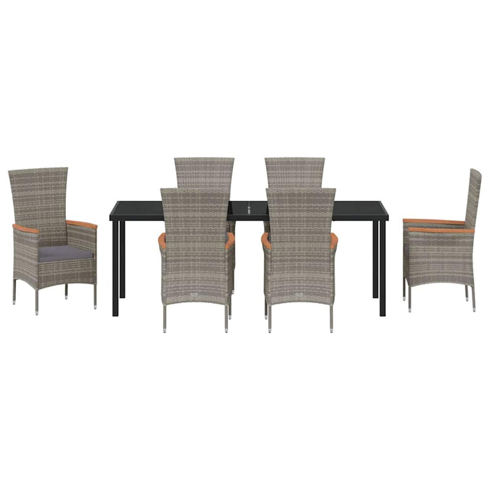 Set de masă pentru grădină 7 pcs Gri Oțel vopsit electrostatic - WALTI WALTI