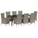 Set de masă pentru grădină 9 pcs Gri Oțel vopsit electrostatic - WALTI WALTI
