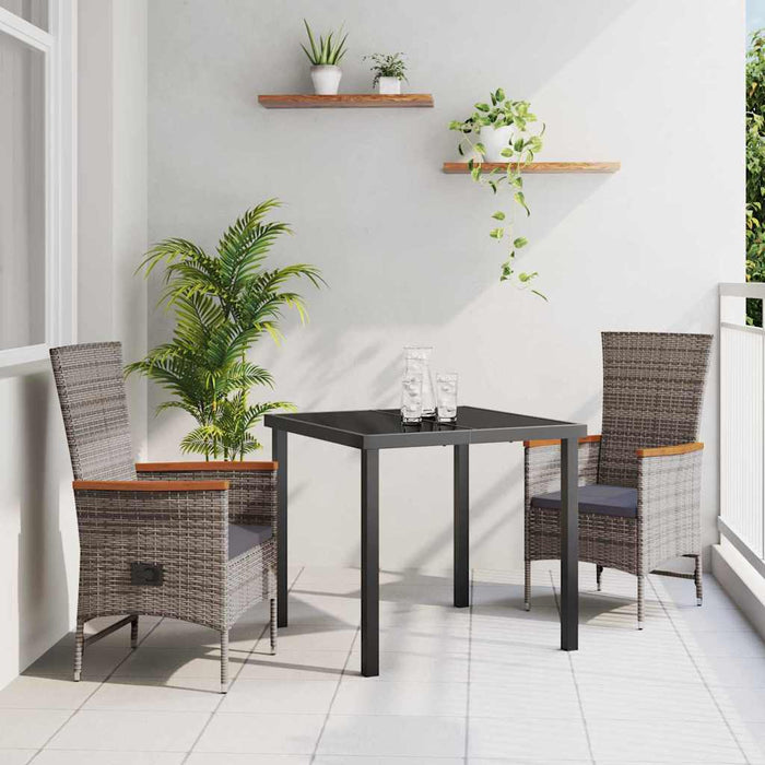 Scaune de Exterior 3 pcs Gri Gri închis 80 x 80 x 73 cm - WALTI WALTI
