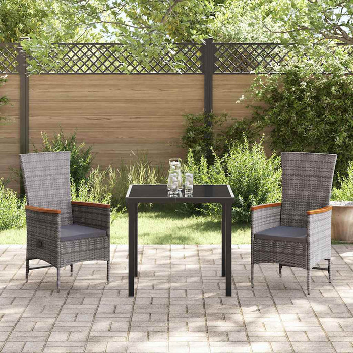 Scaune de Exterior 3 pcs Gri Gri închis 80 x 80 x 73 cm - WALTI WALTI