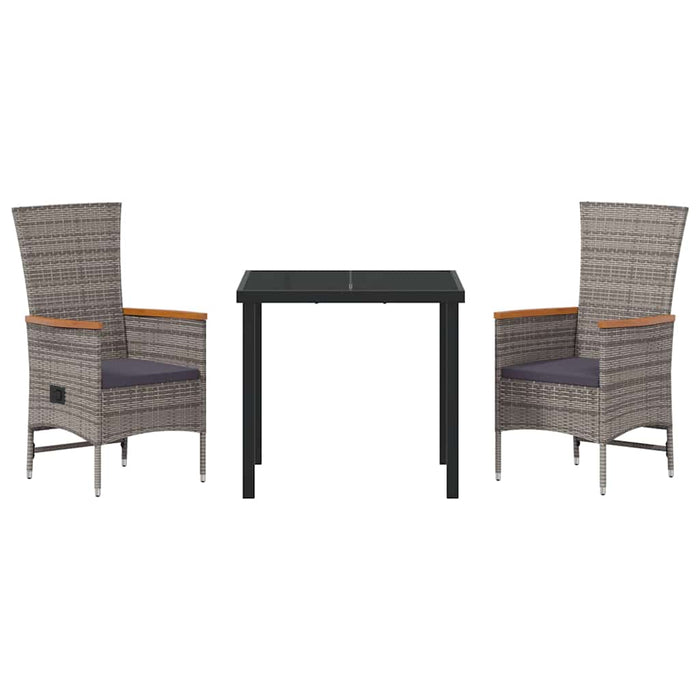 Scaune de Exterior 3 pcs Gri Gri închis 80 x 80 x 73 cm - WALTI WALTI